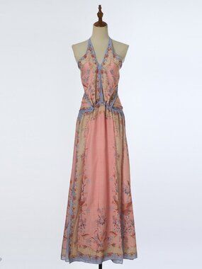 Zimmermann Pink Paisley Print Sleeveless Maxi Dress